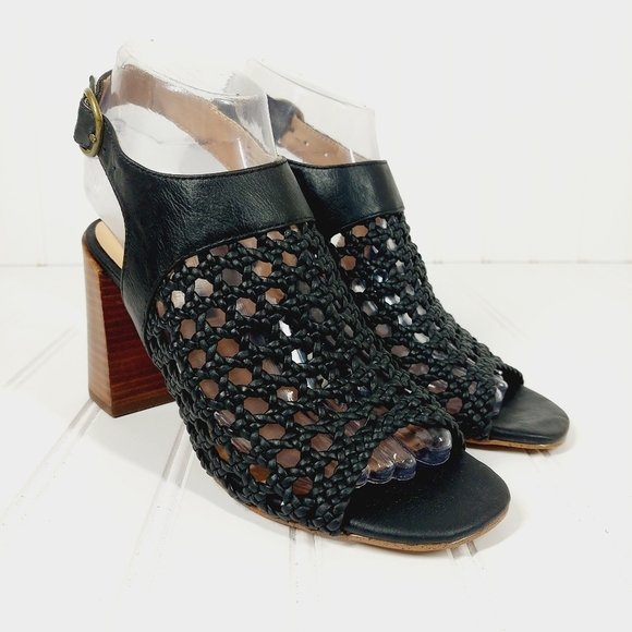 Kensie Sandria Woven Block Heeled Sandals A154 - Picture 4 of 11